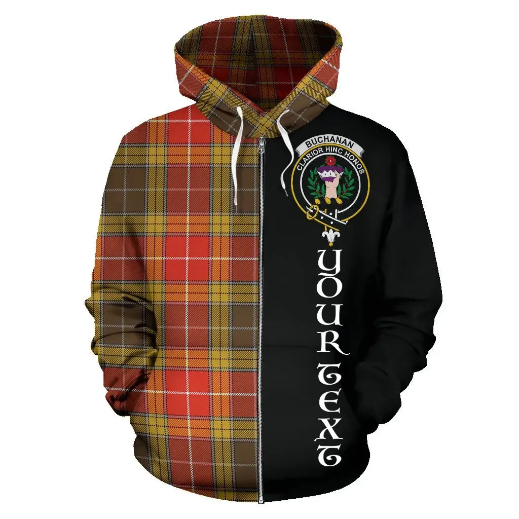Printivon Custom Your Text Buchanan Old Set Weathered Tartan Hoodie Half Of Me