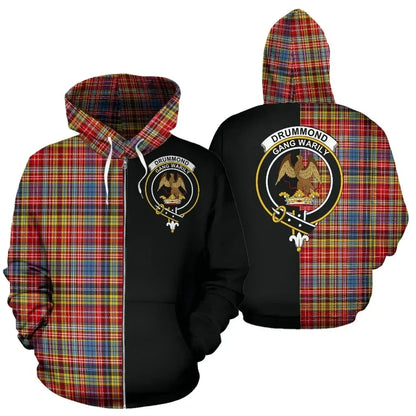 Printivon Custom Your Text Drummond Of Strathallan Tartan Hoodie Half Of Me