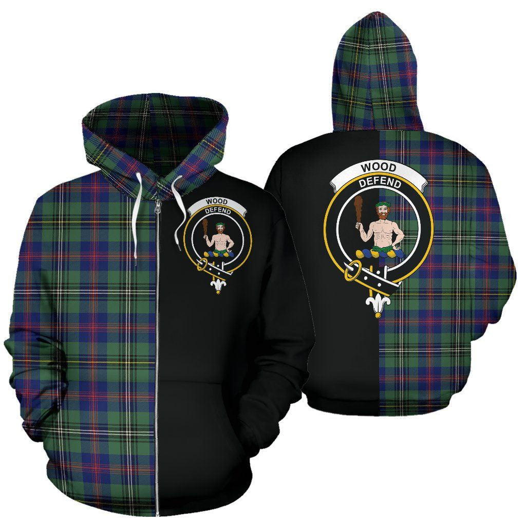 Printivon Custom Your Text Wood Modern Tartan Hoodie Half Of Me