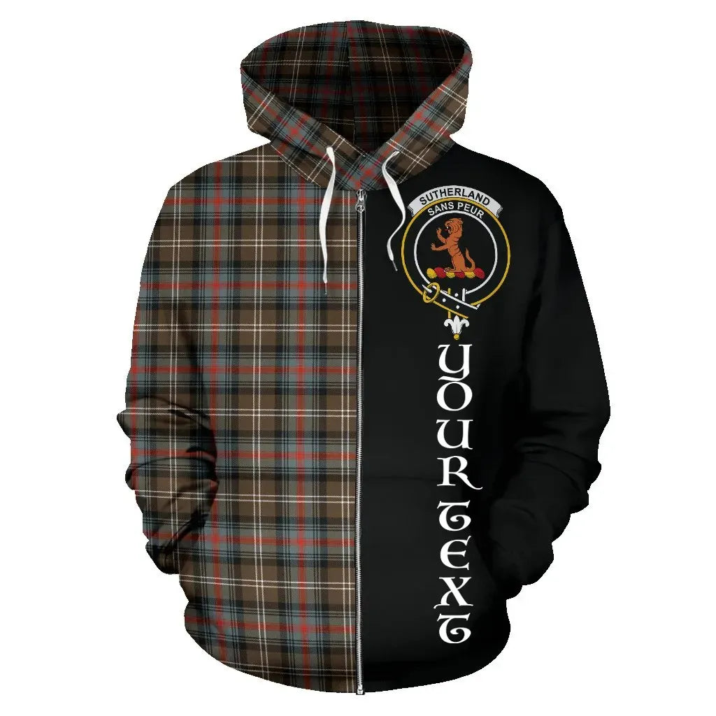 Printivon Custom Your Text Sutherland Weathered Tartan Hoodie Half Of Me