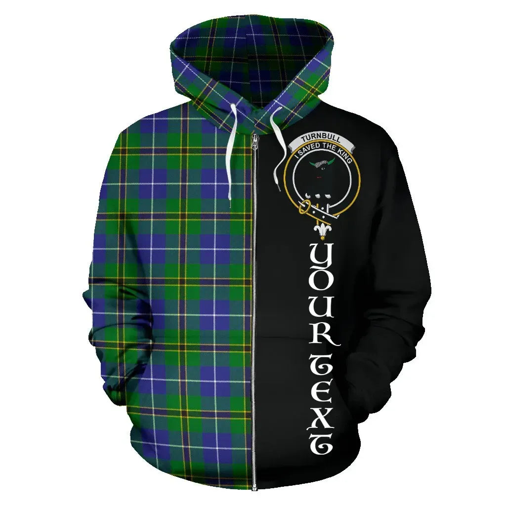 Printivon Custom Your Text Turnbull Hunting Tartan Hoodie Half Of Me