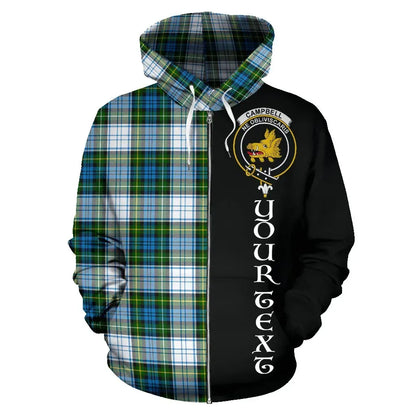 Printivon Custom Your Text Campbell Dress Tartan Hoodie Half Of Me