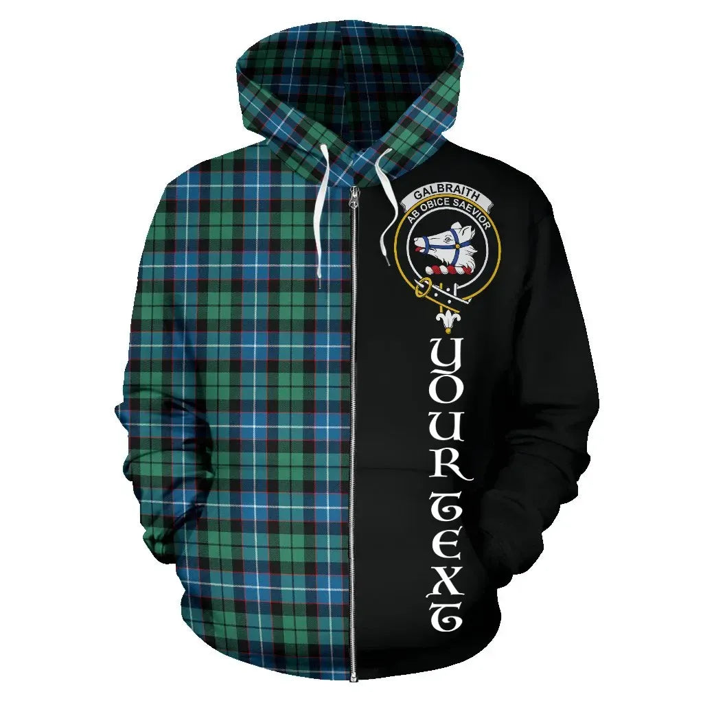 Printivon Custom Your Text Galbraith Ancient Tartan Hoodie Half Of Me