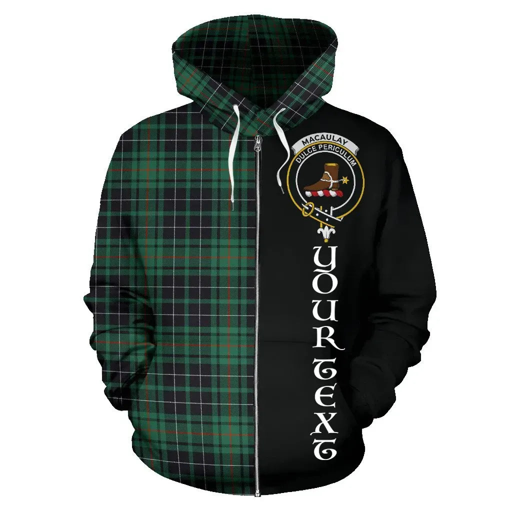 Printivon Custom Your Text Macaulay Hunting Ancient Tartan Hoodie Half Of Me