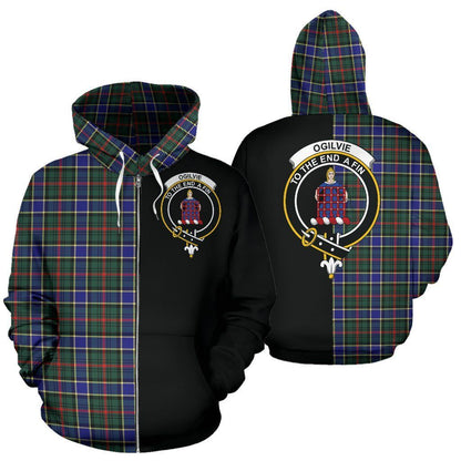 Printivon Custom Your Text Ogilvie Hunting Modern Tartan Hoodie Half Of Me