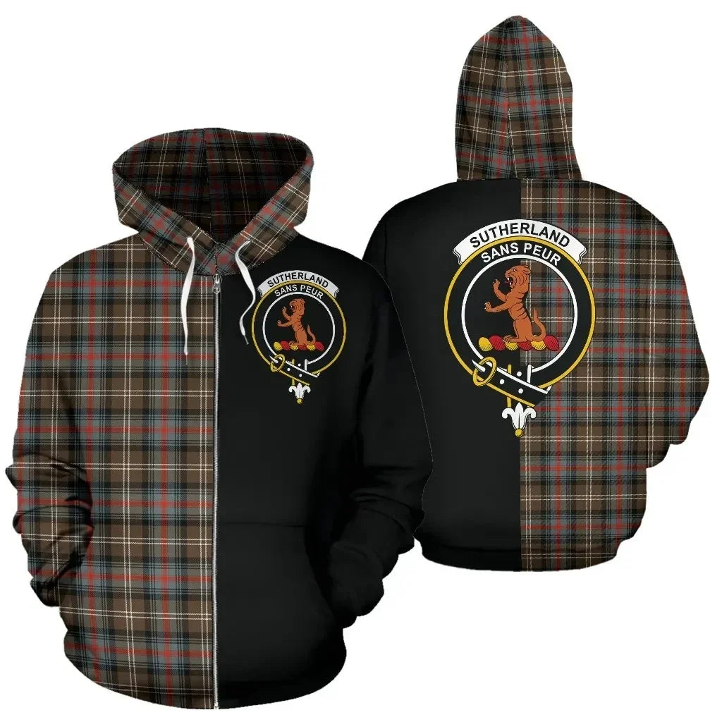 Printivon Custom Your Text Sutherland Weathered Tartan Hoodie Half Of Me