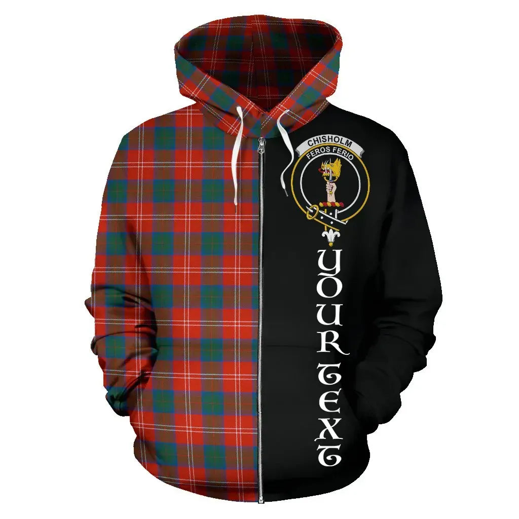 Printivon Custom Your Text Chisholm Ancient Tartan Hoodie Half Of Me
