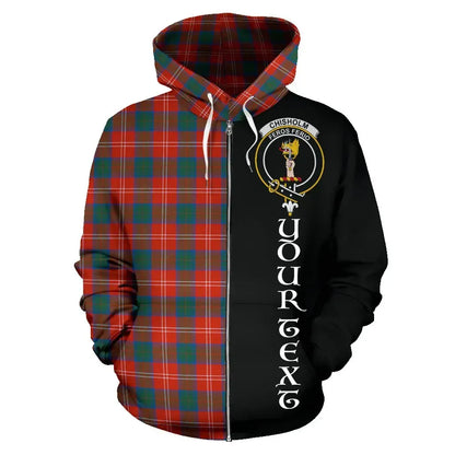 Printivon Custom Your Text Chisholm Ancient Tartan Hoodie Half Of Me