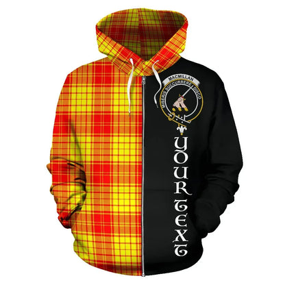 Printivon Custom Your Text Macmillan Clan Tartan Hoodie Half Of Me