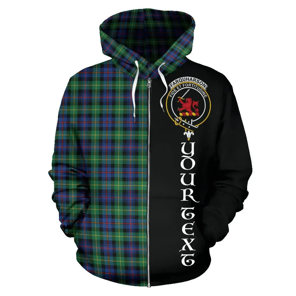 Printivon Custom Your Text Farquharson Ancient Tartan Hoodie Half Of Me