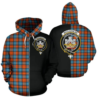 Printivon Custom Your Text Maclachlan Ancient Tartan Hoodie Half Of Me