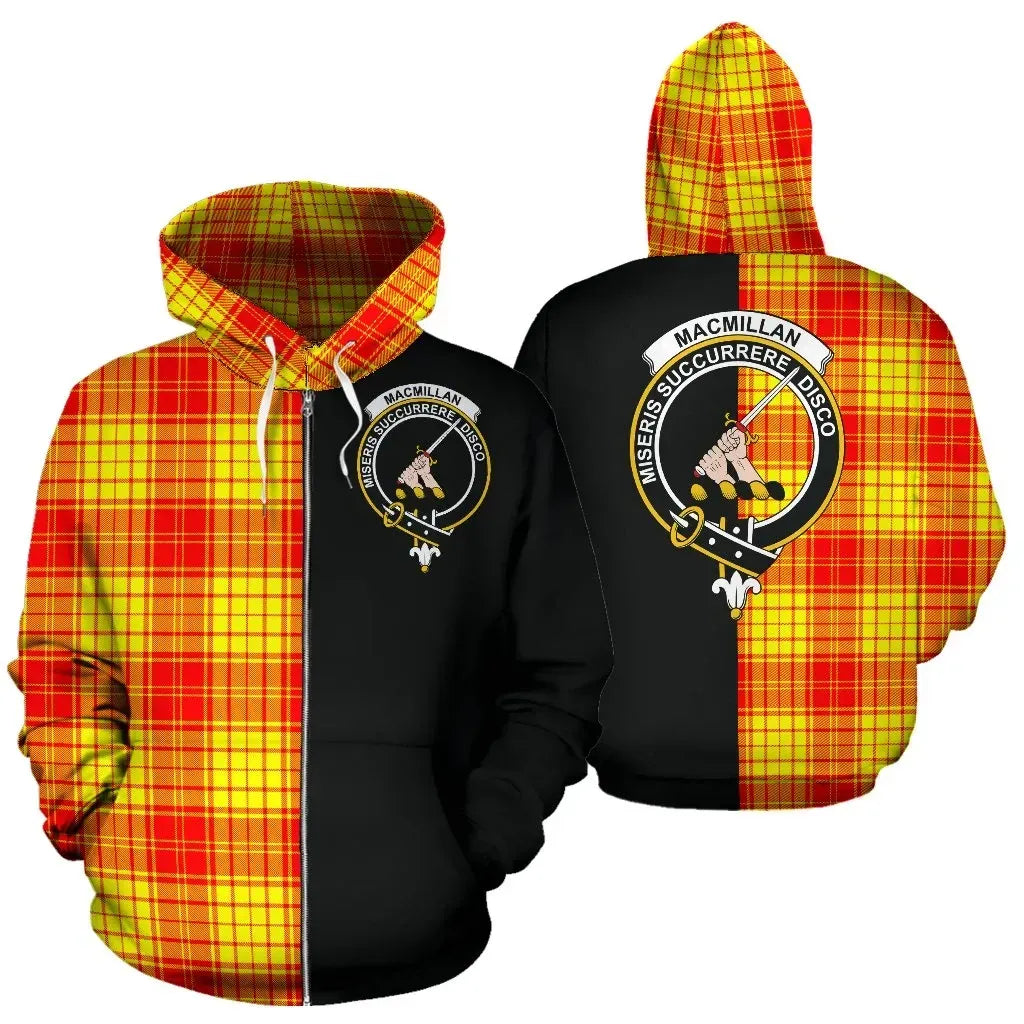 Printivon Custom Your Text Macmillan Clan Tartan Hoodie Half Of Me