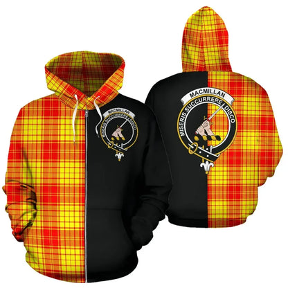 Printivon Custom Your Text Macmillan Clan Tartan Hoodie Half Of Me