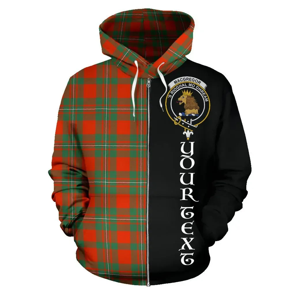 Printivon Custom Your Text Macgregor Ancient Tartan Hoodie Half Of Me