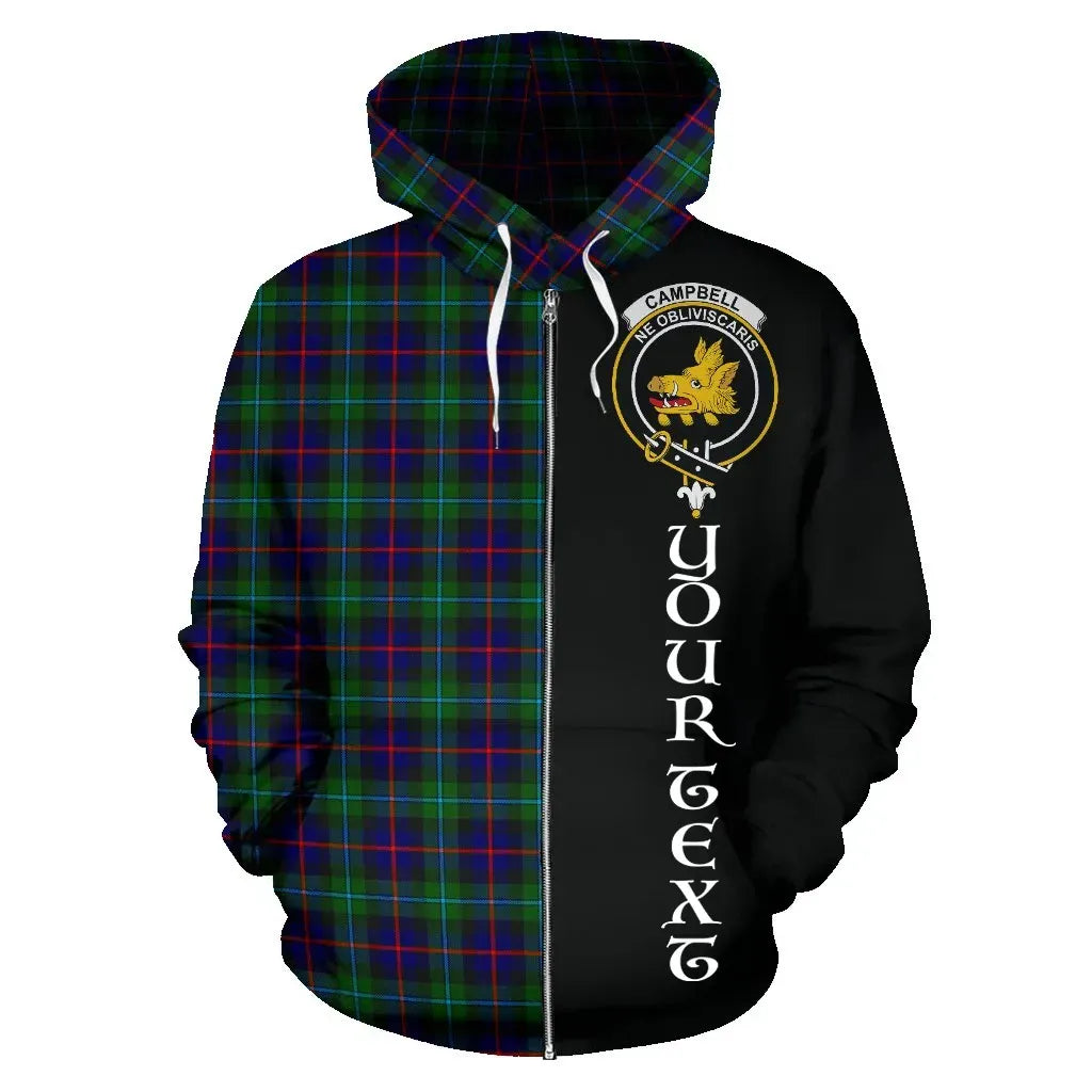 Printivon Custom Your Text Campbell Of Cawdor Modern Tartan Hoodie Half Of Me