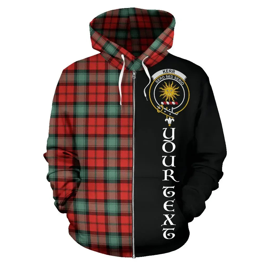 Printivon Custom Your Text Kerr Ancient Tartan Hoodie Half Of Me