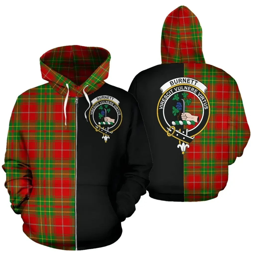 Printivon Custom Your Text Burnett Ancient Tartan Hoodie Half Of Me