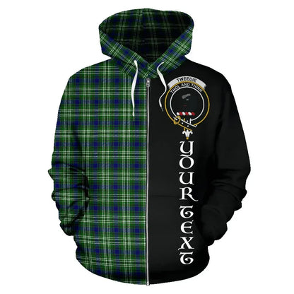 Printivon Custom Your Text Tweedside District Tartan Hoodie Half Of Me