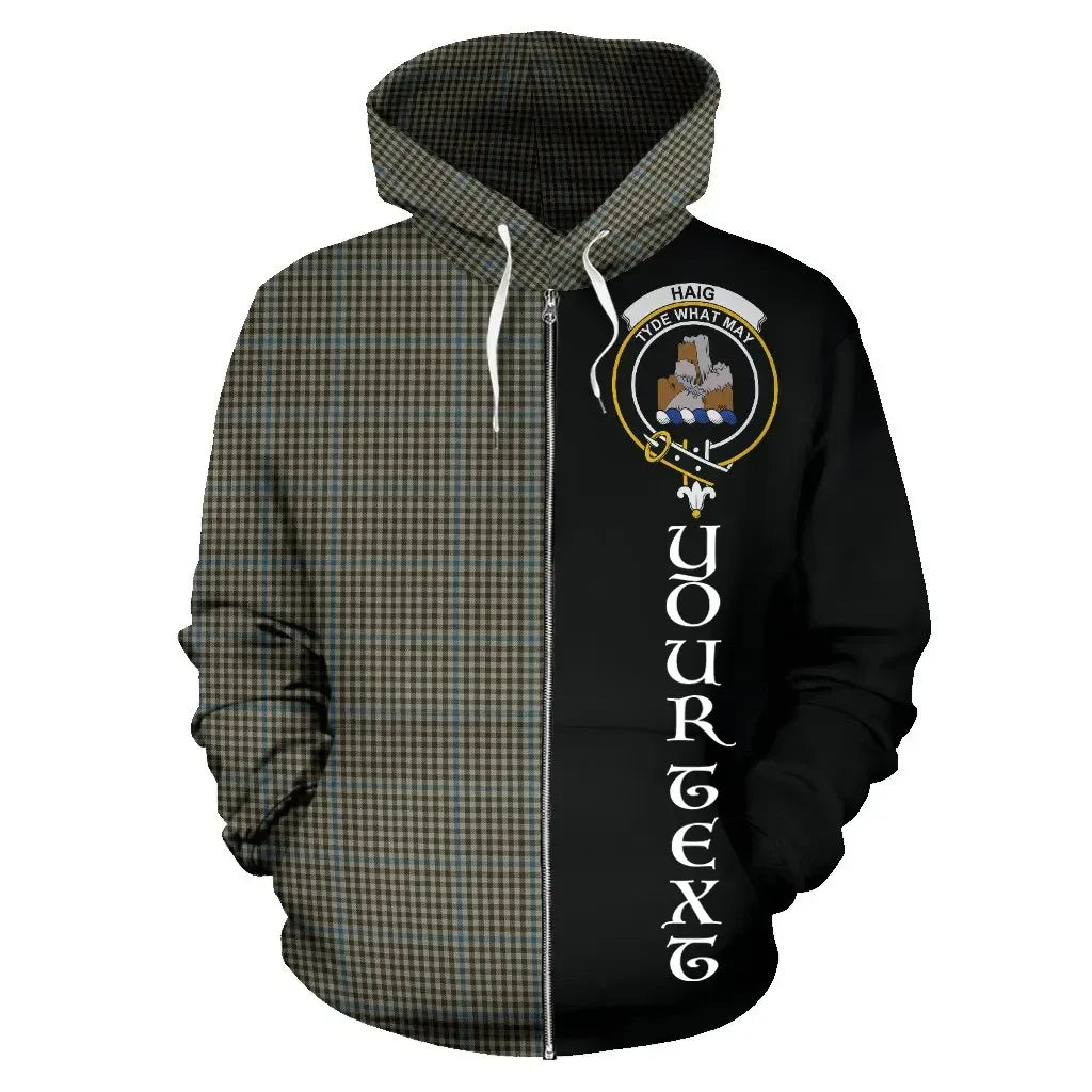 Printivon Custom Your Text Haig Check Tartan Hoodie Half Of Me