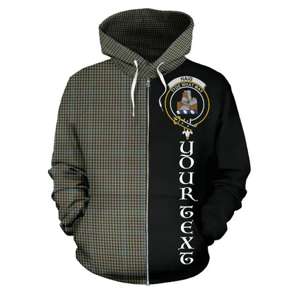 Printivon Custom Your Text Haig Check Tartan Hoodie Half Of Me