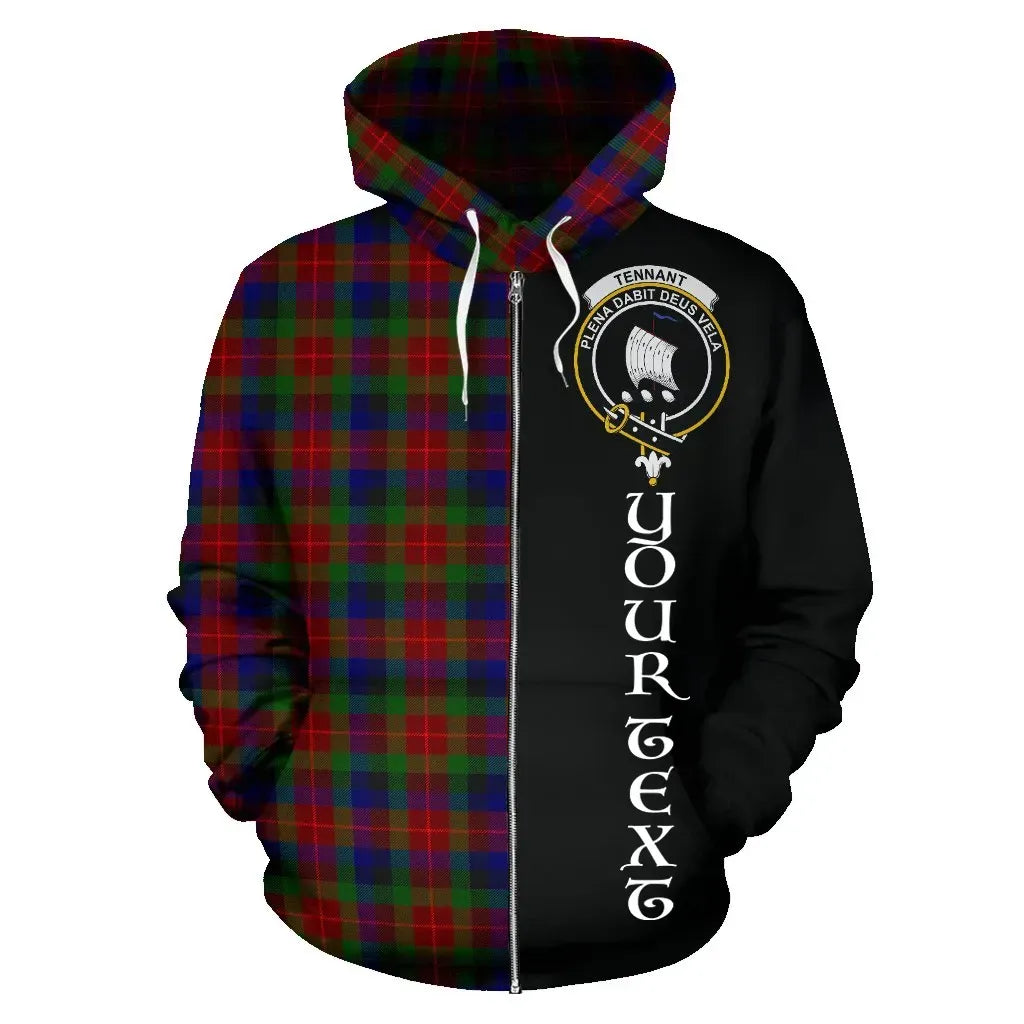 Printivon Custom Your Text Tennant Tartan Hoodie Half Of Me