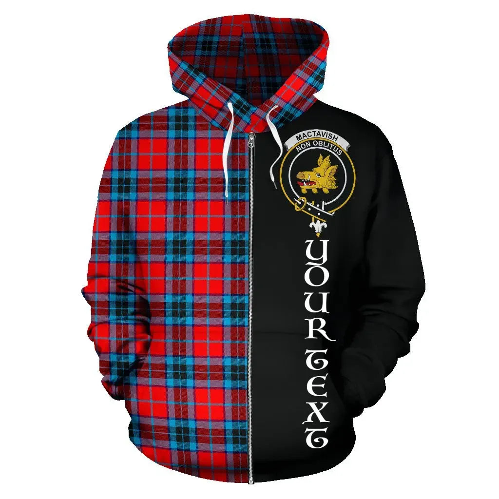Printivon Custom Your Text Mactavish Modern Tartan Hoodie Half Of Me