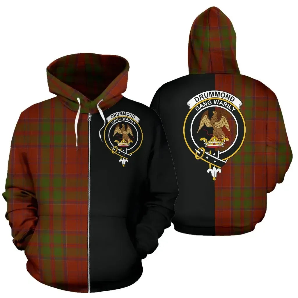 Printivon Custom Your Text Drummond Clan Tartan Hoodie Half Of Me
