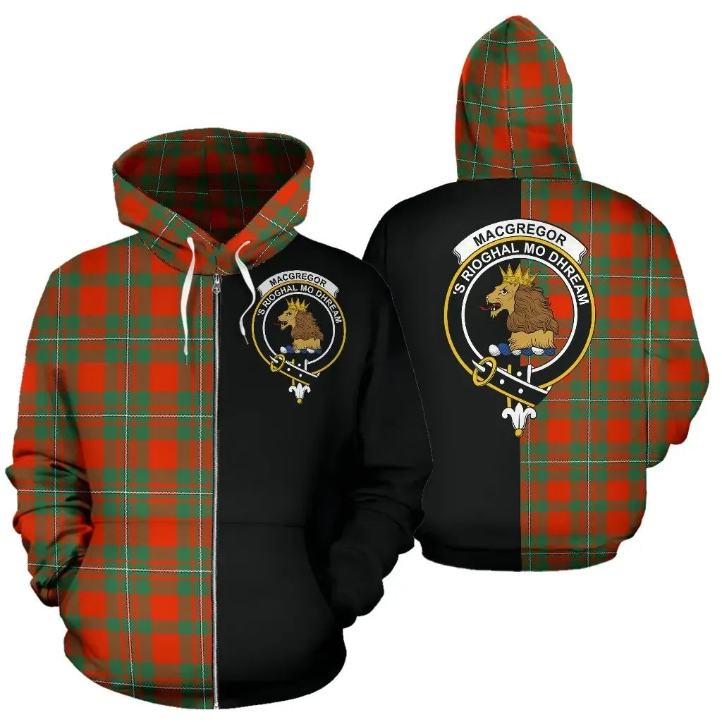 Printivon Custom Your Text Macgregor Ancient Tartan Hoodie Half Of Me