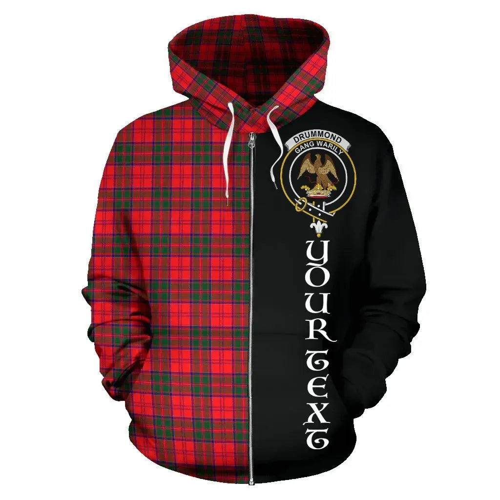 Printivon Custom Your Text Drummond Modern Tartan Hoodie Half Of Me
