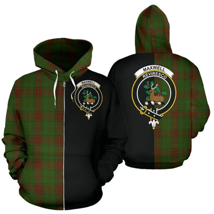 Printivon Custom Your Text Maxwell Hunting Tartan Hoodie Half Of Me