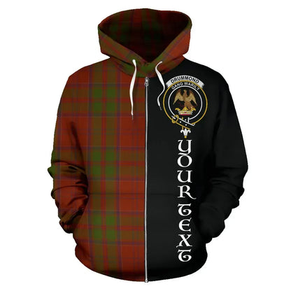Printivon Custom Your Text Drummond Clan Tartan Hoodie Half Of Me