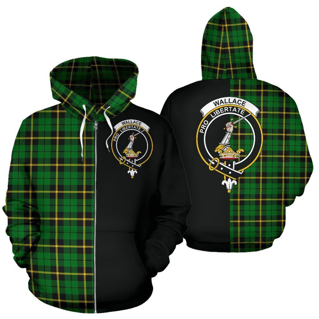 Printivon Custom Your Text Wallace Hunting Green Tartan Hoodie Half Of Me