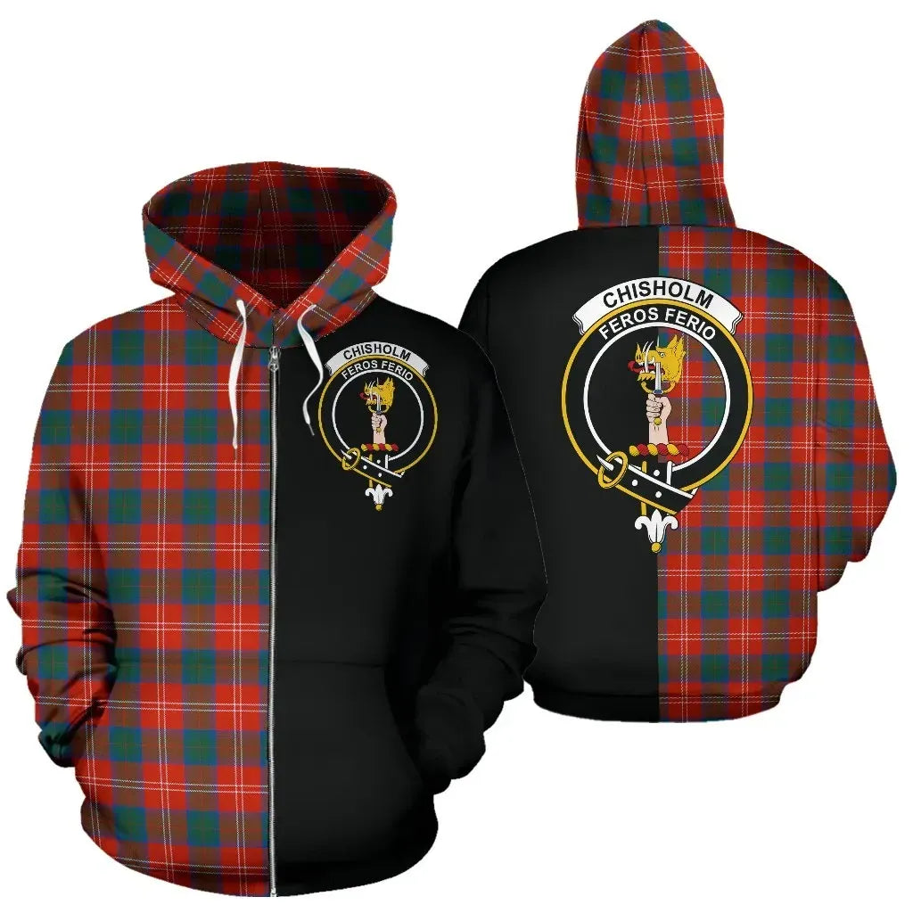 Printivon Custom Your Text Chisholm Ancient Tartan Hoodie Half Of Me