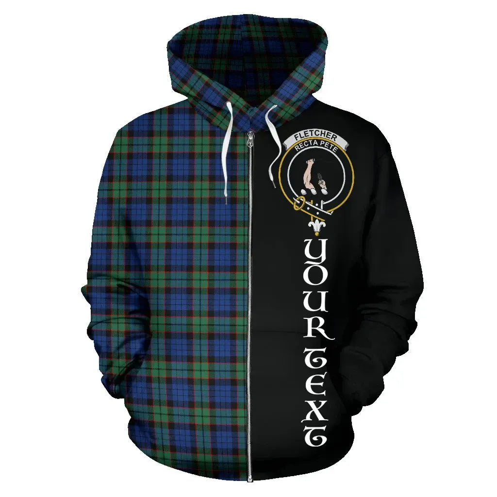 Printivon Custom Your Text Fletcher Ancient Tartan Hoodie Half Of Me