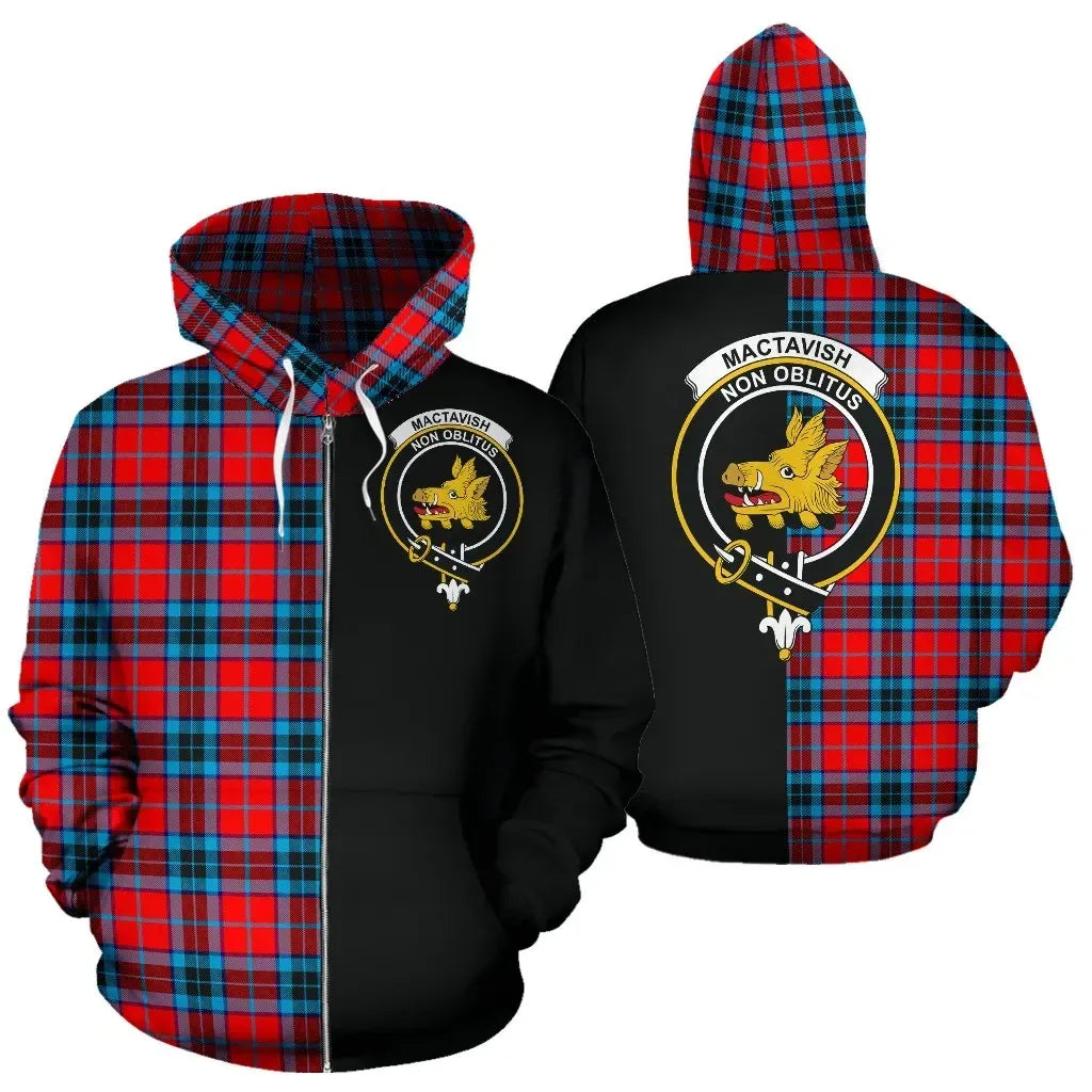 Printivon Custom Your Text Mactavish Modern Tartan Hoodie Half Of Me
