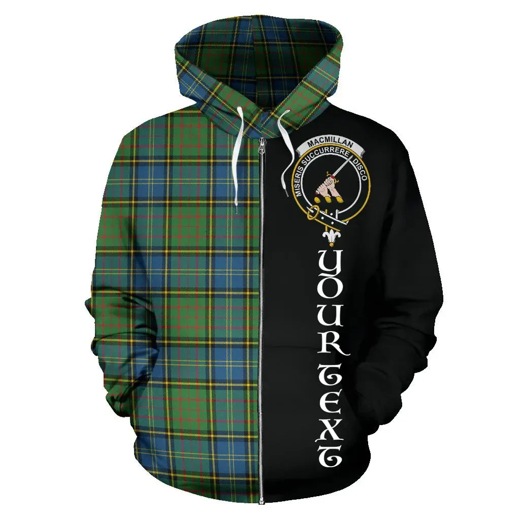 Printivon Custom Your Text Macmillan Hunting Ancient Tartan Hoodie Half Of Me