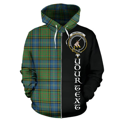 Printivon Custom Your Text Macmillan Hunting Ancient Tartan Hoodie Half Of Me