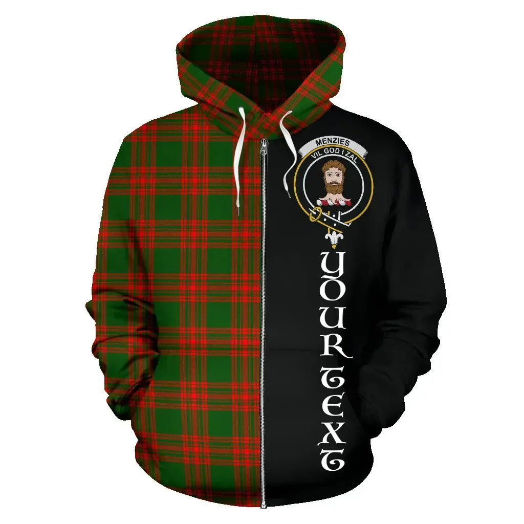 Printivon Custom Your Text Menzies Green Modern Tartan Hoodie Half Of Me
