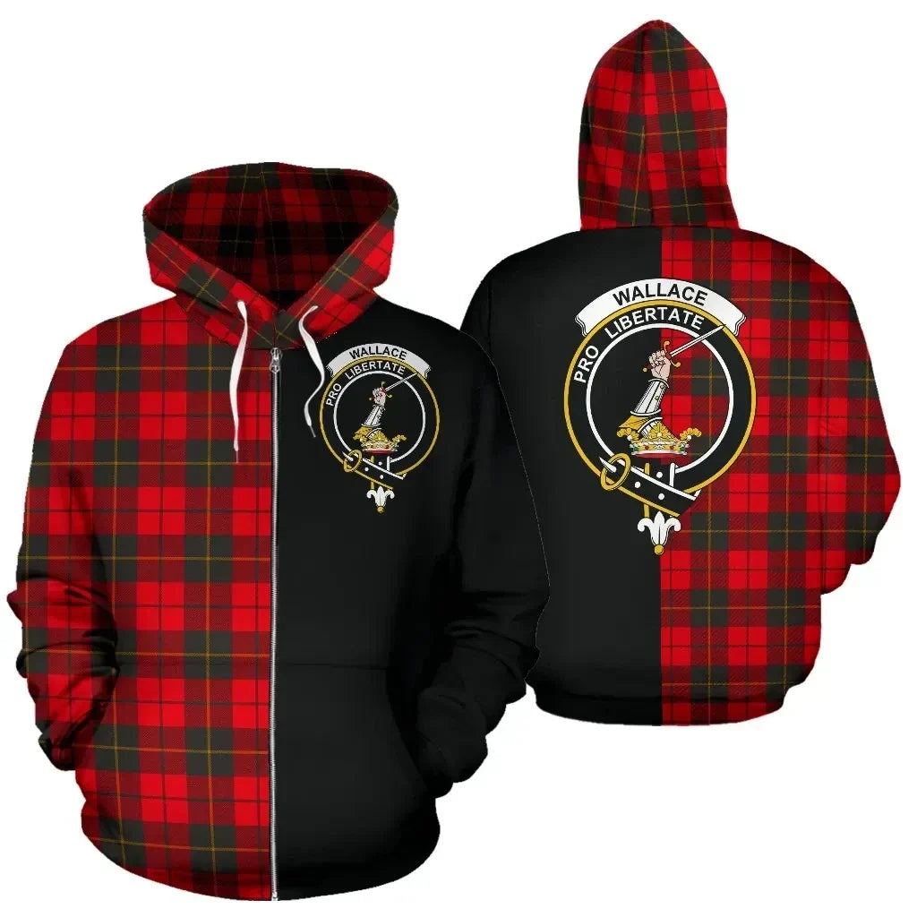 Printivon Custom Your Text Wallace Weathered Tartan Hoodie Half Of Me