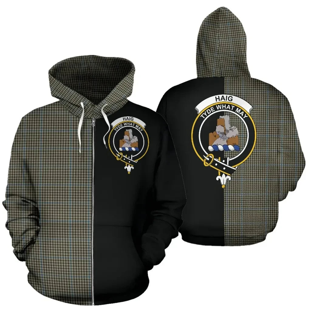 Printivon Custom Your Text Haig Check Tartan Hoodie Half Of Me