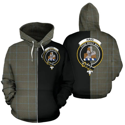 Printivon Custom Your Text Haig Check Tartan Hoodie Half Of Me