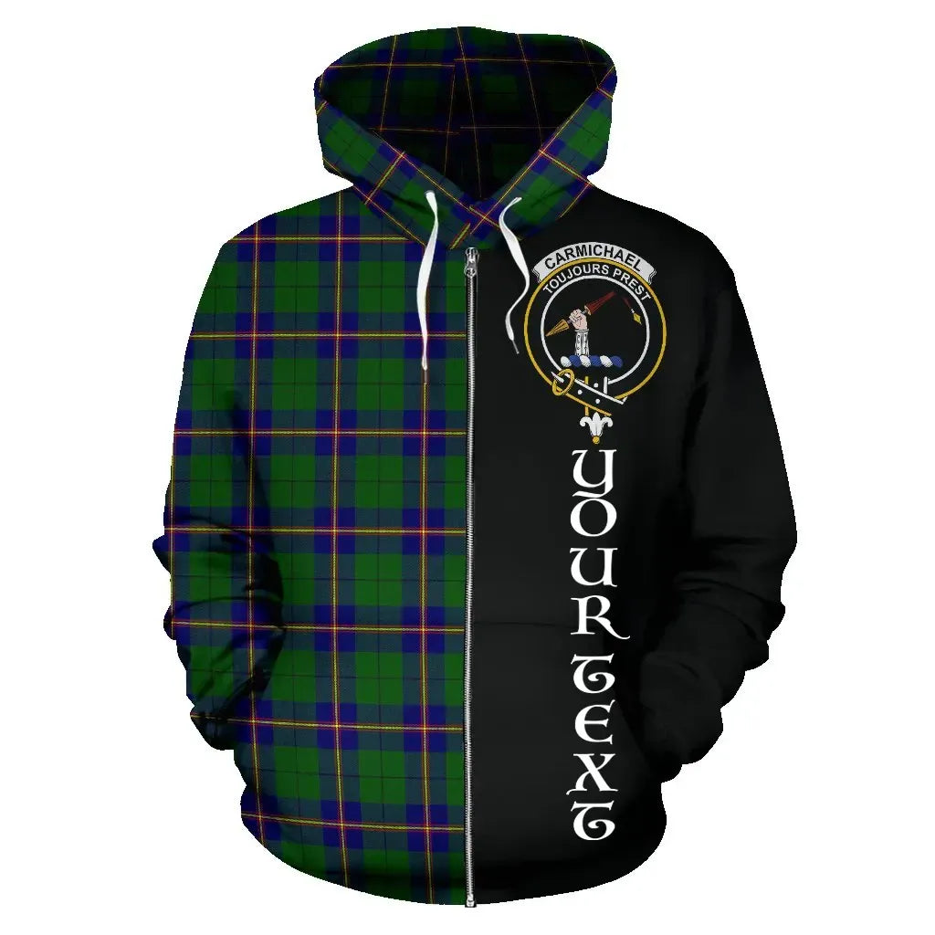 Printivon Custom Your Text Carmichael Modern Tartan Hoodie Half Of Me
