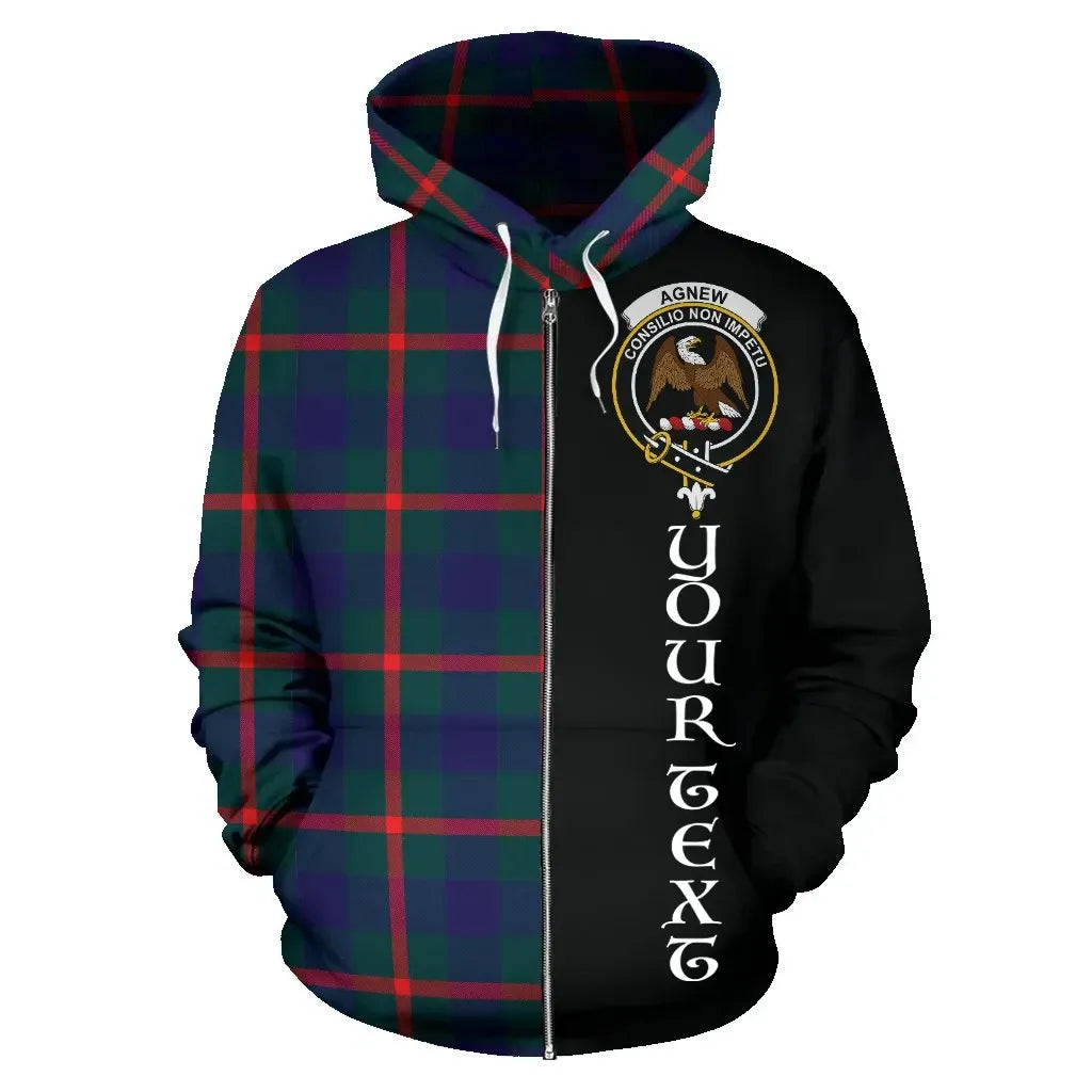Printivon Custom Your Text Agnew Modern Tartan Hoodie Half Of Me