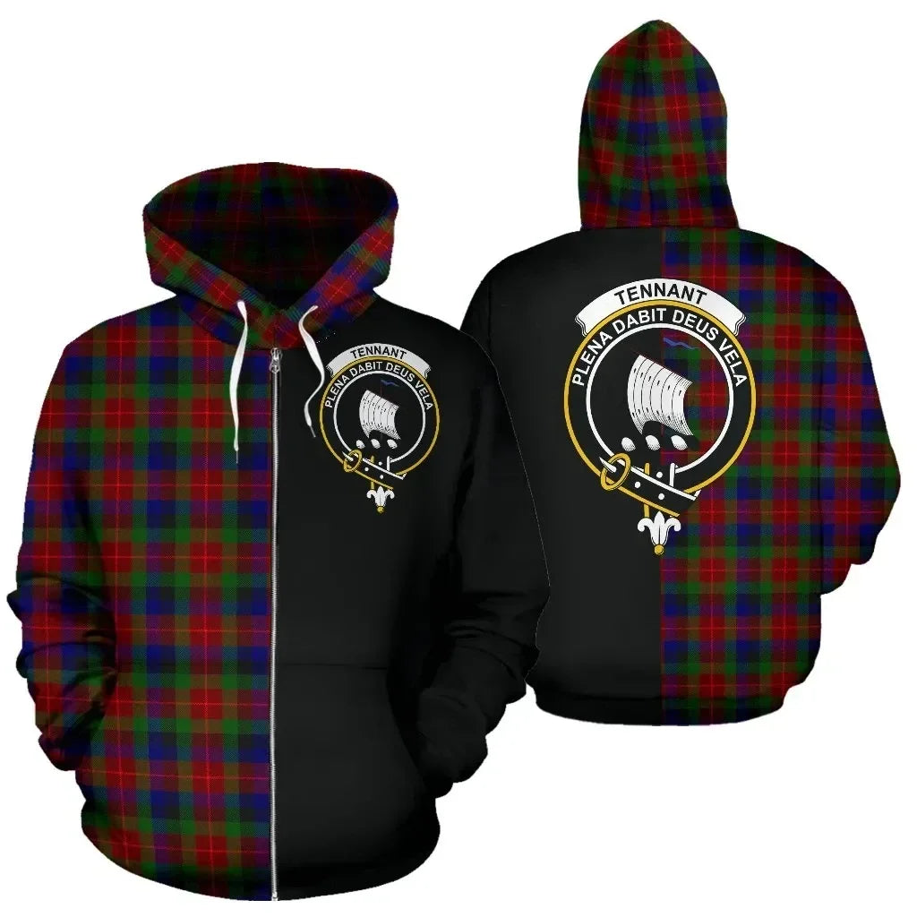 Printivon Custom Your Text Tennant Tartan Hoodie Half Of Me