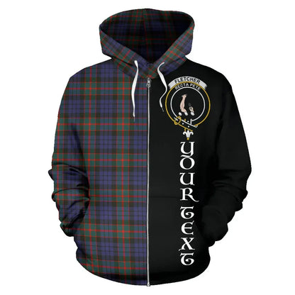 Printivon Custom Your Text Fletcher Of Dunans Tartan Hoodie Half Of Me
