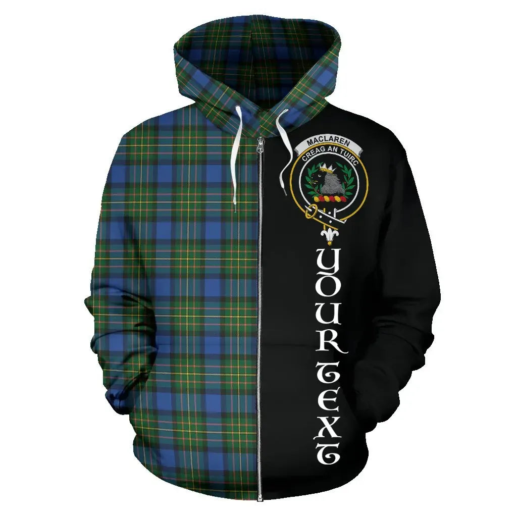 Printivon Custom Your Text Maclaren Ancient Tartan Hoodie Half Of Me