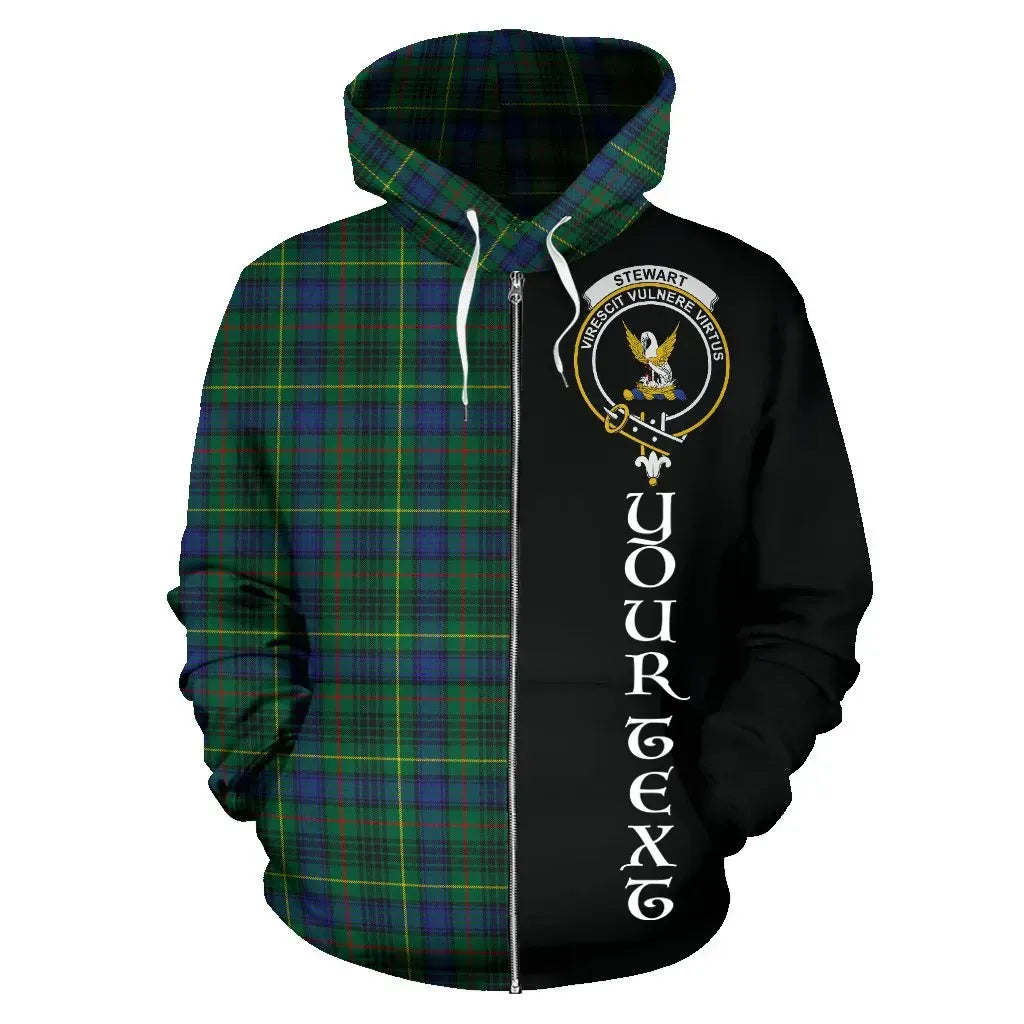 Printivon Custom Your Text Stewart Hunting Modern Tartan Hoodie Half Of Me