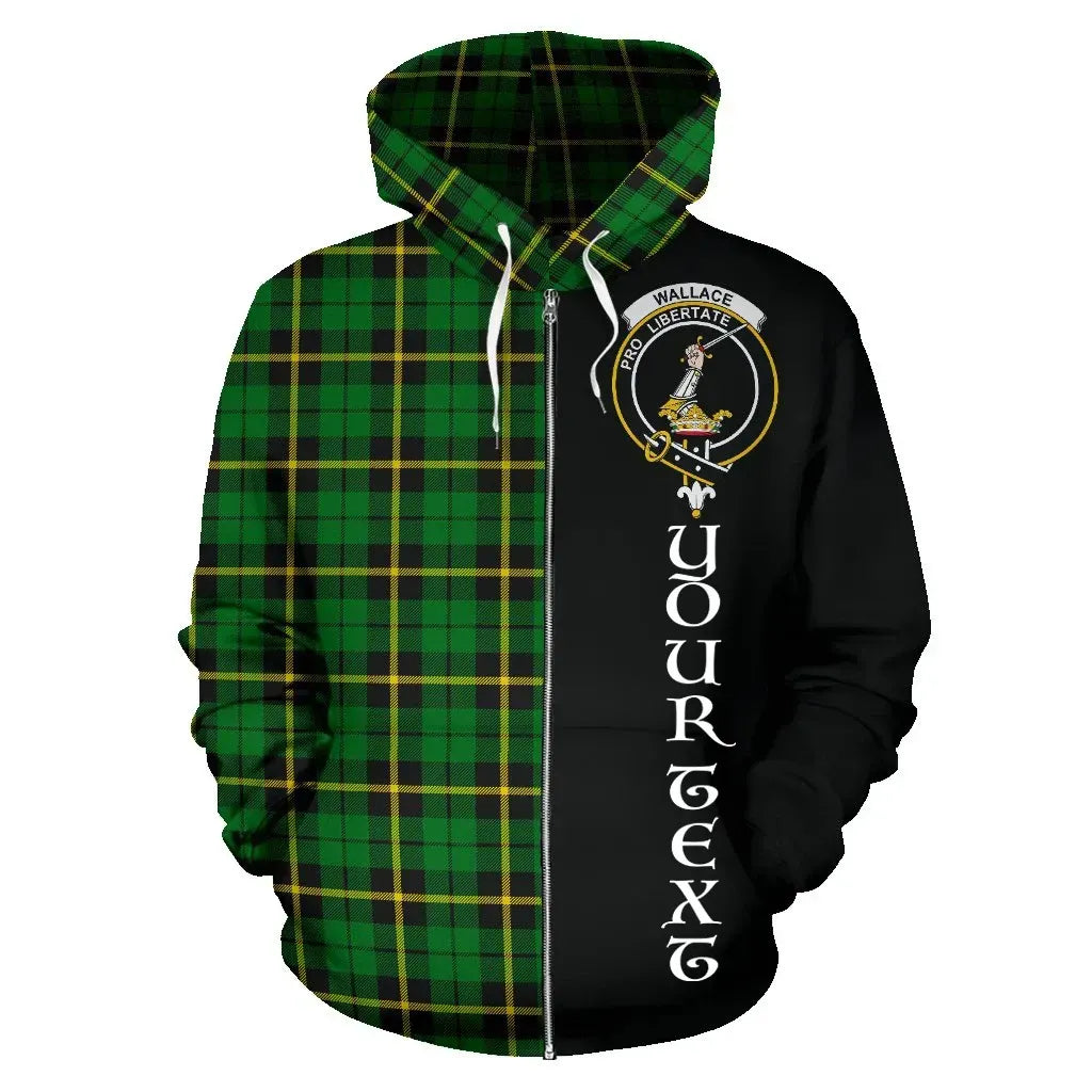 Printivon Custom Your Text Wallace Hunting Green Tartan Hoodie Half Of Me