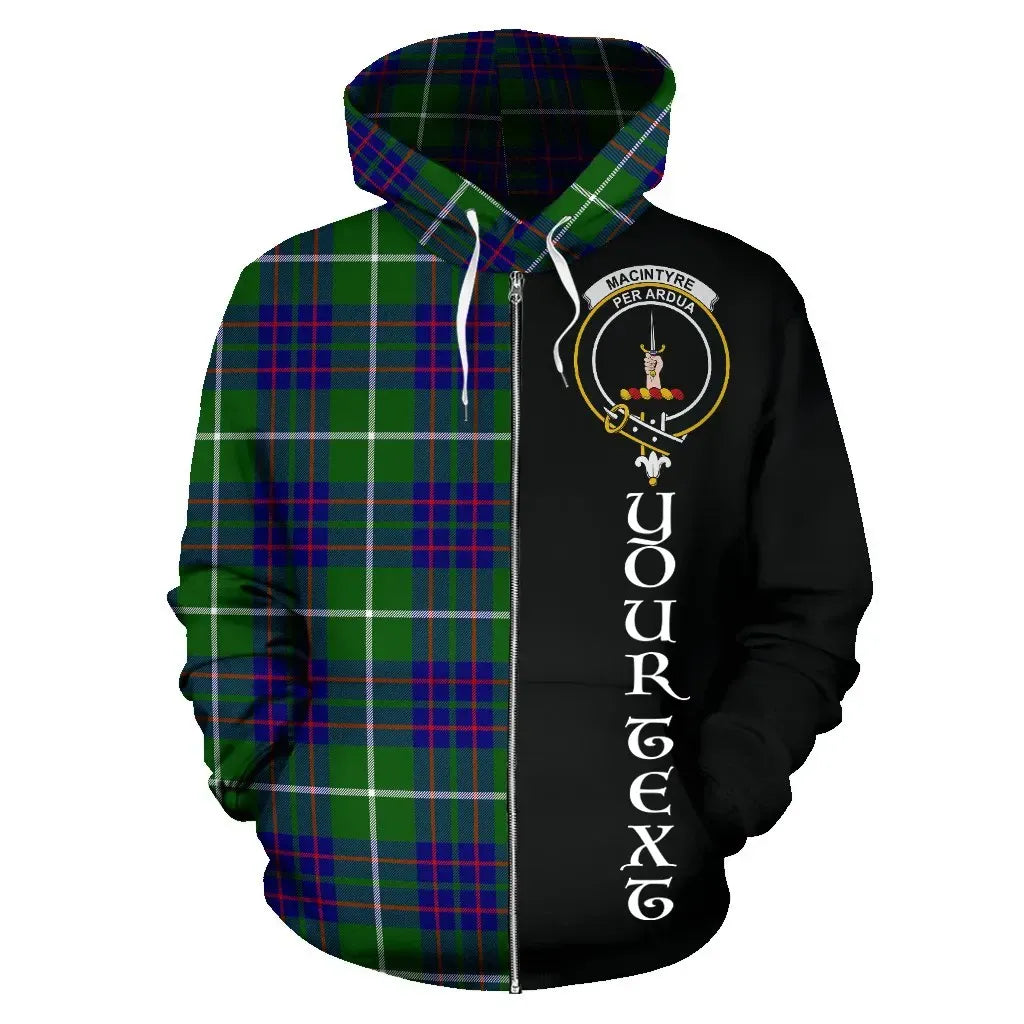 Printivon Custom Your Text Macintyre Hunting Modern Tartan Hoodie Half Of Me