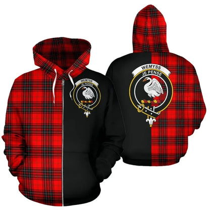 Printivon Custom Your Text Wemyss Modern Tartan Hoodie Half Of Me